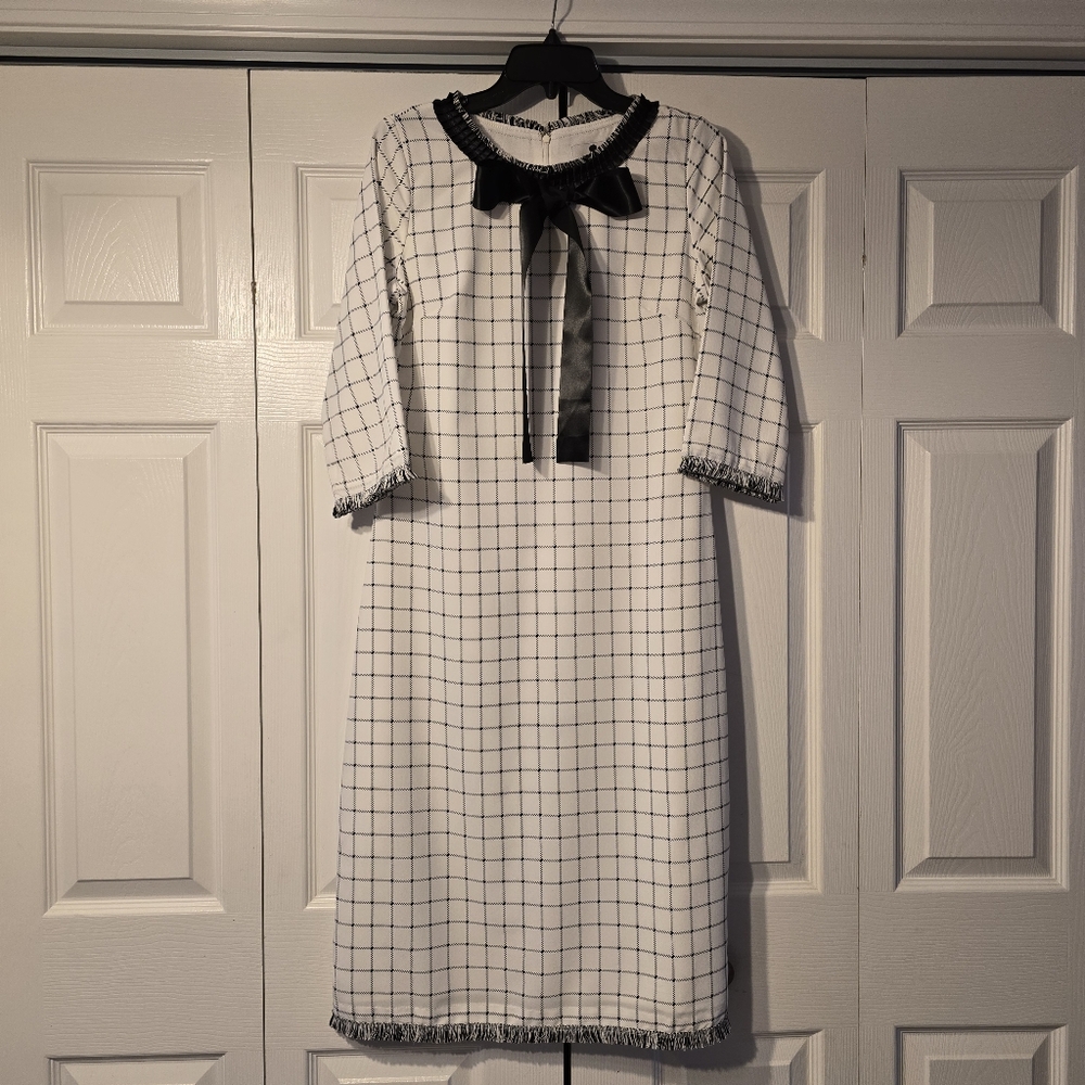 Dainty Jewells Black and White Checkered Midi Dress
